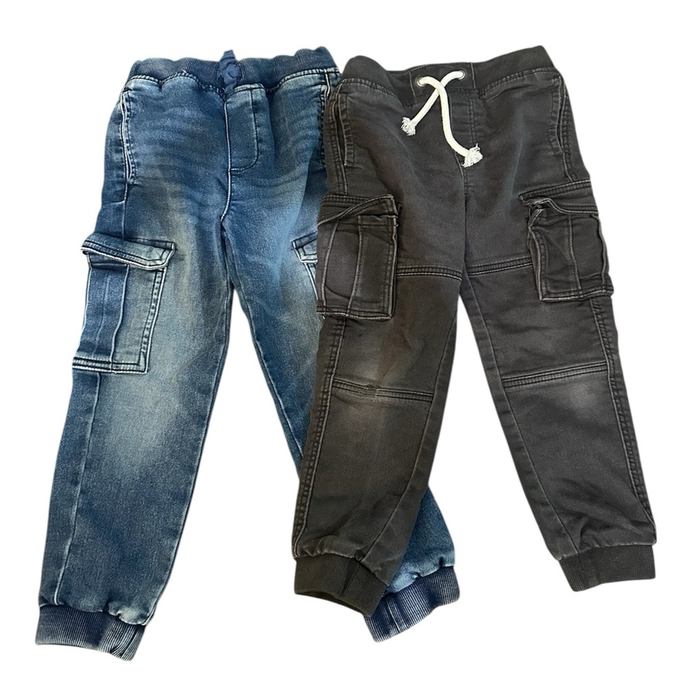 H&M Kids Blue and Black Cargo Joggers